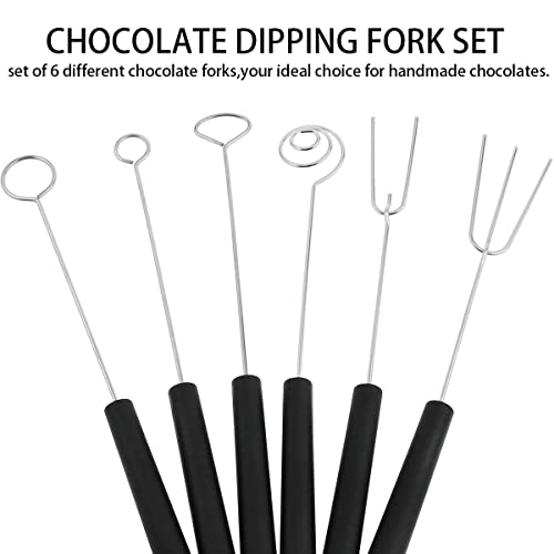 AYLIFU 6-piece Packs Stainless Steel Candy Dipping Tool Chocolate Dipping Fork Spoon Set Baking Supplies DIY Baking Decoration Tool set