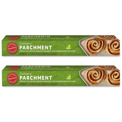 PaperChef Parchment Paper Nonstick Baking 2 Pack 15" x 33' Roll 41 sq ft - size: Roll 41 sq ft (Pack of 2)