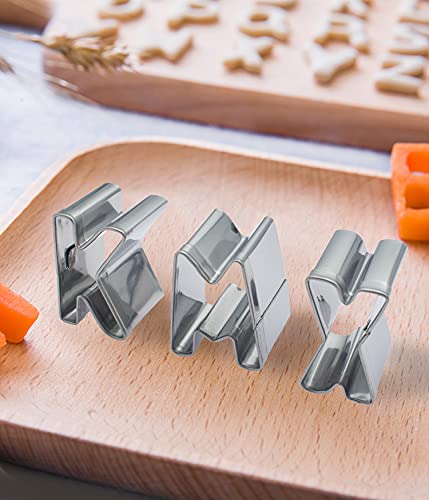 36PCS Letter cookie cutter set, metal alphanumeric baking cookie molds for fruit, baking, donuts, cookie decorating tools