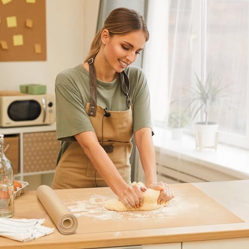 Silicone Baking Mat Roll, Sub Roll Mats,Non-slip Silicone Pastry Mat, Silicone Mat for Kitchen Counter, Non-Stick Reusable Air Fryer Linner, Oven Mat Oven Liner, Freeze Dryer Mat - color: Beige, size: 16"L x 72"W