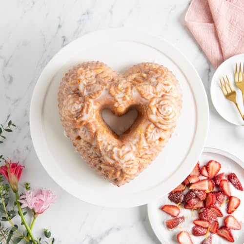Nordic Ware Wildflower Heart Bundt, 6 Cup, Toffee - style: Heart Bundt