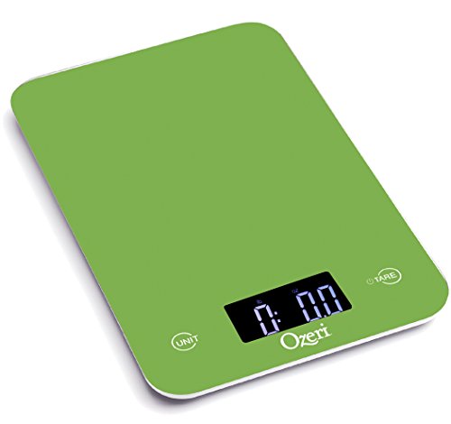 Ozeri Touch Digital Kitchen Scale (12 lbs Edition) in Tempered Glass - color: Green