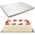 8 Pack 14 x 10 Inch Greaseproof Rectangle Cake Boards,Silver - color: Silver, size: 14 x 10 Inch - Wavy Edge