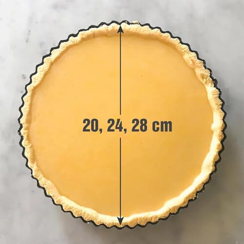Set of 3 Deep Dish Pie Pan with Removable Bottom - Fluted Carbon Steel Tart Pan for Quiche Lorraine & Pies - Crispy Crust Baking Dish for Home Bakers - 7.87, 9.44 and 11 inches - size: Set 3