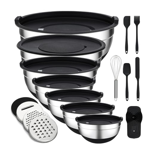 Unokit Mixing Blows with Lids Set - 7-Piece - size: Non-Slip 7-Piece