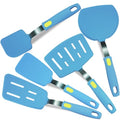 5-Pack Silicone Spatula Set Turner Spatulas (Light blue) - color: Light Blue