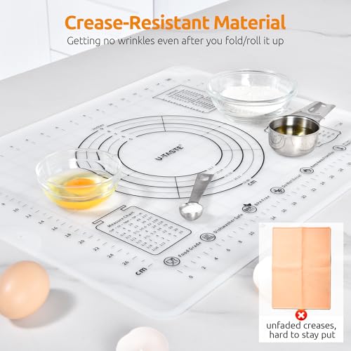 U-Taste Silicone Pastry Mat, Dough Rolling Baking Sheet, 16x20"/Transparent - color: Transparent, size: 15.8"L x 19.7"W