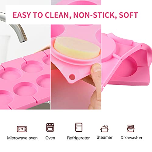 8-Capacity Large Silicone Lollipop Molds, Chocolate Hard Candy Mold with 60pcs Sucker Sticks, Candy Treat Bags, Gold Ties. Great for Sucker, Hard Candy, Lollipop, Cake pop (Large Round) - style: Large Round