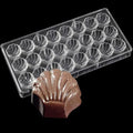 HAPYLY 24 Grid Scalloped Shell Chocolate Candy Mold PC Polycarbonate Chocolate Making Mould (Scalloped Shell)