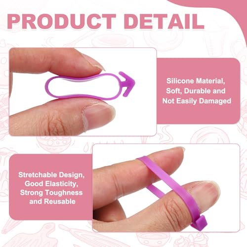uxcell 60Pcs Pastry Bag Ties Silicone Reusable Piping Bag Ties Cake Purple - color: Purple