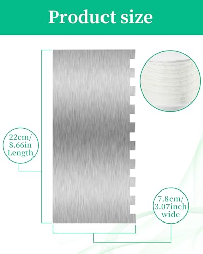 3 Pcs Metal Cake Scraper Smoother Cake Decorating Supplies Kit, 8.6 Inch - size: Cake Comb-5