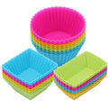 24Pack Silicone Muffin Baking Cups Cupcake Liners Lunch Box Bento Dividers - color: Colorsful, size: Large Size