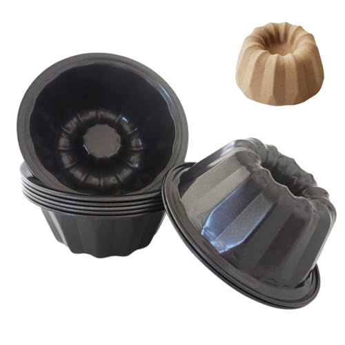 4 Inch Mini Fluted Cake Pan, Carbon Steel Round Cake Mold, 8 Pack