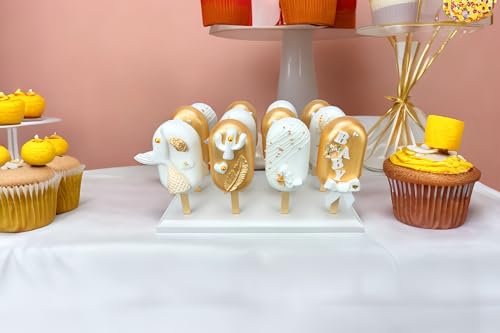 NANGOPOP Wood Cakesicle Stand Display - 12 Count Popsicle Sticks Holder for Dessert Table of Wedding Shower Birthday Parties - Sturdy and Reusable