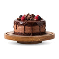 Mela Artisans Lazy Susan Mango Wood Cake Stand - Natural Finish, 12 in - color: Lazy Suzan Design