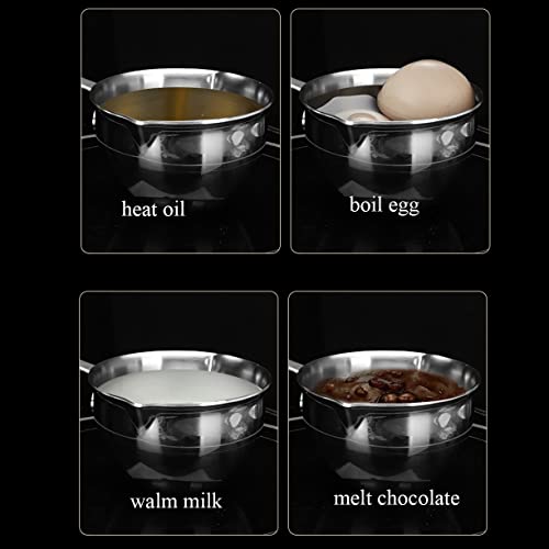 6.76 Oz Mini Butter Warmer Stainless Steel Small Melting Pot For Stove Top 0.2 Quart - size: 200 milliliters
