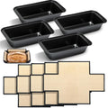 8 Pcs Loaf Pan with Liners Set 8 x 4 Inch Non-stick Bread Pan - color: Black, size: 8 x 4 Inch