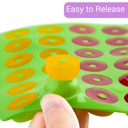 JOERSH Round Gummy Donut Molds, 192 Cavities, 4Pcs