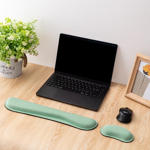 Keyboard Wrist Rest,Ergonomic Wrist Support for Keyboard,Bean Green - color: Bean Green