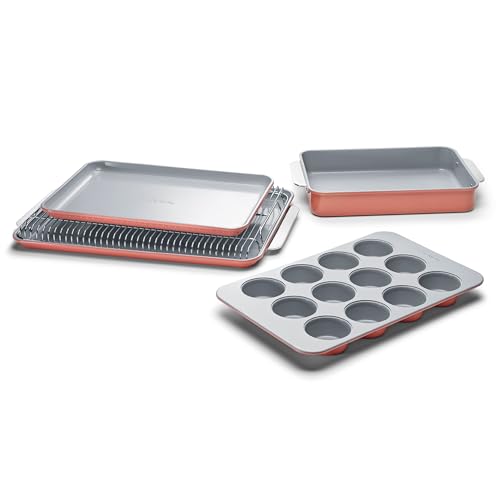 Caraway 5-Piece Non-Stick Ceramic Bakeware Set - color: Perracotta, size: 5 Pieces