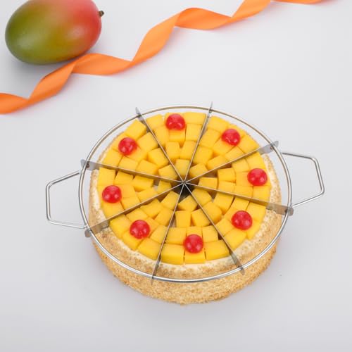 2 Pieces Stainless Steel Pie Cutter And Cake Slicer Set, 8-Cut And 6-Cut Round Divider With Side Handles For Even Slices, Rust Proof For Commercial Home Baking