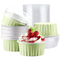 EUSOAR Foil Cupcake Wrappers, 30pcs 5oz Disposable Aluminum Foil Baking Cups Containers with Lids, Dessert Cups with Lids Mini Aluminum Cheesecake Pan Creme Brulee Ramekins-Mustard - color: Mustard, size: 30pcs