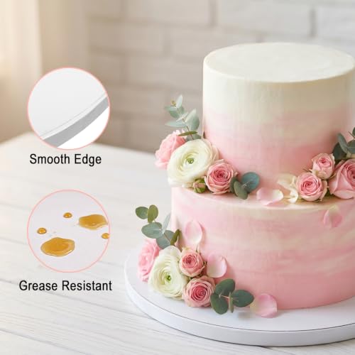 Calenzana 3 PCS Cake Boards 10 Inch Round, 1/2" Thick Cake Drums, Sturdy Food Grade Cardboard for Wedding Birthday Party, White - size: 10 inch-3 packs