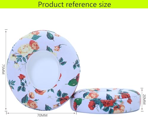 Replacement Ear Pads Compatible with Beats Solo 3 Wireless White Print - color: White Flower Pattern
