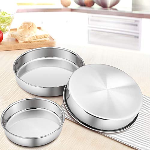 P&P CHEF Cake Pan Set of 3, 8" + 9.5" + 11" Round Baking Layer Cake Pan Tin - size: 8" + 9.5" + 11"