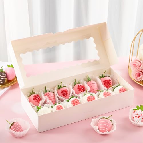 Cookie Boxes with Window, 12x5.5x2.5 Inches, 20 Pack - color: 12.5 x 5.5 x 2.5 Inch