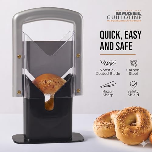 Hoan Bagel Guillotine Slicer with Safety Shield Stainless Steel - color: Silver