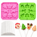 Christmas Molds Silicone, 60 Cavity Christmas Candy Molds (2Pcs) - color: 2pcs Xmas lollipop