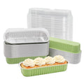 50 Pack 6.8oz Mini Cake Pans with Lids, Light Green - color: Light Green, size: Rectangle