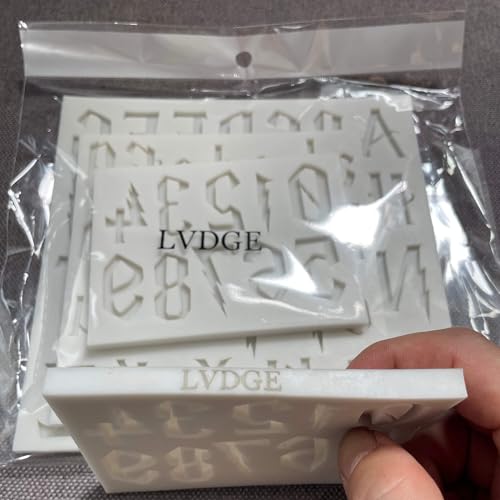 3-Piece Silicone Mold Set for Magical Lightning Shaped Letters and Numbers - Ideal for Fondant Cakes, Resin Crafts, Gumpaste, Chocolate, DIY Crafts Creation - color: Wizard