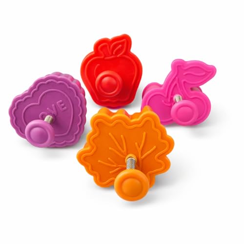 Mrs. Anderson's Baking Pie Crust Cookie Cutters, Set of 4, Spring-Action Embossing Cutters For Pie Crusts, Cookies, And Pastry Dough - style: Pie Crust Cutters