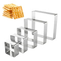 Square Cookie Cutter,5 PCS Stainless Steel Square Biscuit Molds,Pastry Molds Fondant Cake Cookie Cutter Set,Plaque Cookie Cutters - size: Square