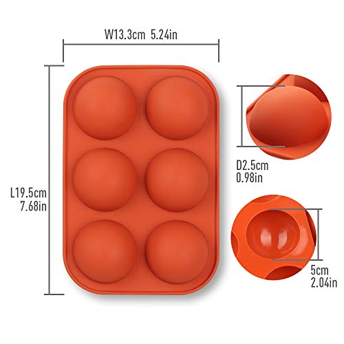 homEdge Semi Sphere Silicone Mold, 4 Packs Baking Mold for Making Hot Chocolate Bomb, Cake, Jelly, Dome Mousse - Diameter-2" - size: Medium