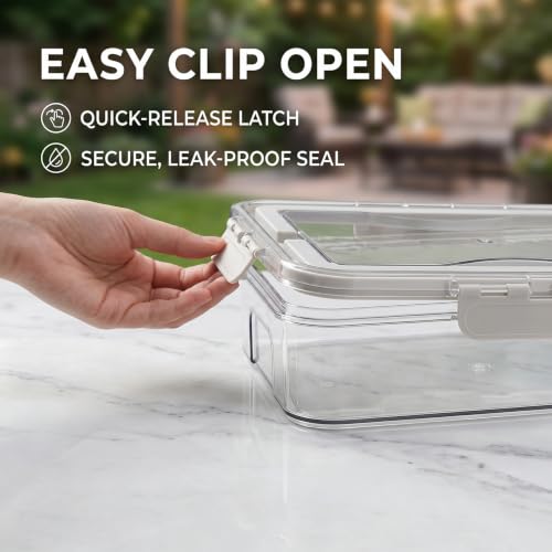 Cookie Storage Box with Airtight Lid and Handle, Clear Portable Plastic Food Container, Low Profile Snack Organizer Case for Desserts, Cupcakes, Dumplings, Fruit, Bread, Bagel, Donut