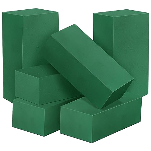 6 Pcs Floral Foam Blocks for Flower Arrangement, Wet and Dry Green Floral Foam for Wedding, Birthdays, Home Decorations (Small Size 5.5” L x 3.1” W x 1.7” H) - size: Small Size