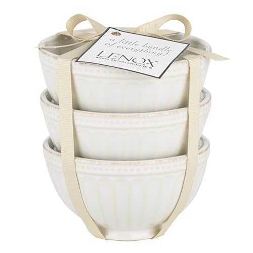 Lenox (858037 ) French Perle Groove Bowls (Set of 3), Mini, White - color: White