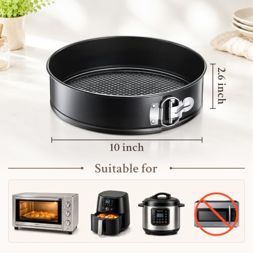 10 Inch Nonstick Springform Cheesecake Pan with Removable Bottom - size: 10 Inch