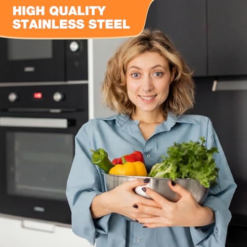 Domensi Stainless Steel Mixing Bowls Set - 5 Polished Mirror Nesting Bowls - color: Deep, size: 1.25, 2.75, 4.25, 6.25, 8 Quart