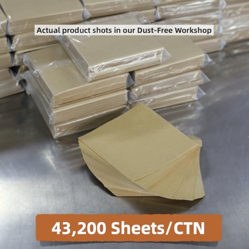 4x4 inch (43,200 sheets) Commercial Bulk Small Parchment Paper Squares - color: Brown, size: 4"x4" (10.2x10.2cm) - 43200 sheets
