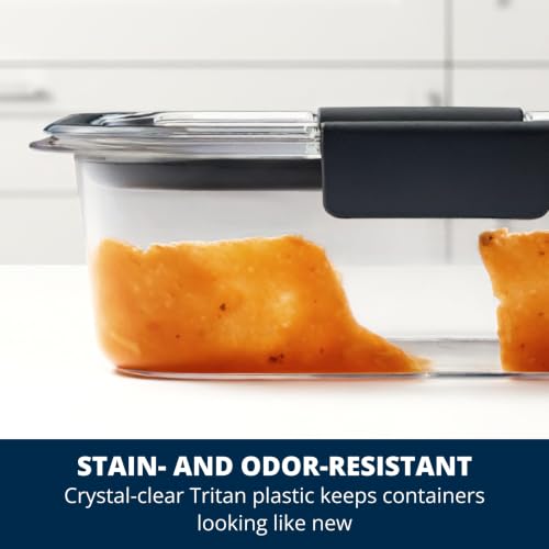 Rubbermaid Brilliance BPA-Free Food Storage Containers, Medium Deep, 4.7 Cup, 2-Pack, Airtight & Leak-Proof, Microwave & Dishwasher Safe - size: 4.7 cup (4-Piece)