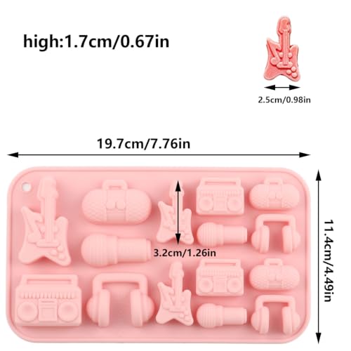 15 Cavity Music Theme Silicone Candy Molds - color: B
