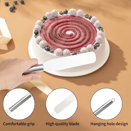 Icing Spatula,Stainless Steel Offset Icing Spatula,rofessional Cake Angled Offset Spatula with Stainless Steel Blade - Thickened Frosting Knife with Durable Plastic Handle for Cake Decorating