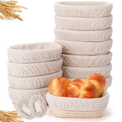 20 Pack Mini Banneton Bread Proofing Basket 7 Inch, Oval
