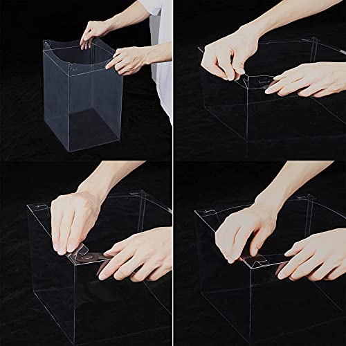 XININSUN 6Pcs clear cake boxes with Ribbon, 6inch cake boxes for Christmas Bakery Treat,Holiday Pastries,Gift Giving-White - color: white-7x7x8inch-6Pcs