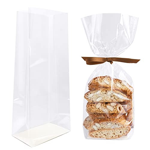Morepack Gusseted Flat Bottom Cellophane Bags 5x3x12 In 50Pcs - color: 5x3x12Inches