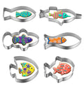 6pcs Fish Cookie Cutter, Stainless Steel Fish Cookie Mold for Baking